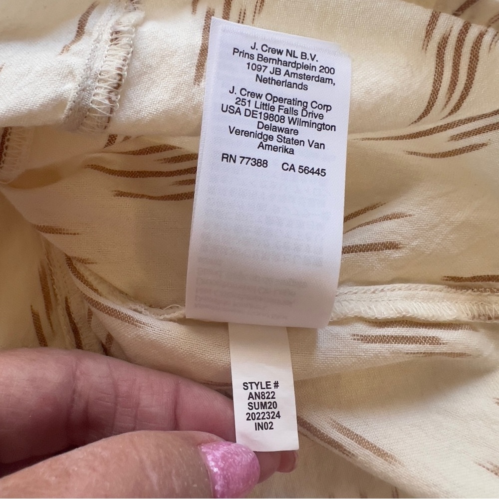 Madewell Cream Smocked Ruffle Straps Tank Top In Ikat Sz M - Picture 8 of 12